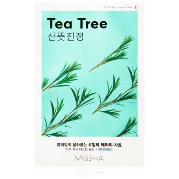 Missha Airy Fit Tea Tree masca de celule cu efect de curatare si reimprospatare pentru piele sensibilă