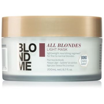 Schwarzkopf Professional Blondme All Blondes Light masca hranitoare pentru par fin si normal