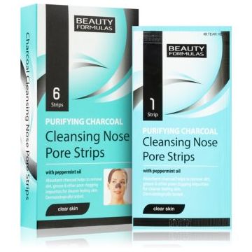 Beauty Formulas Clear Skin Purifying Charcoal Masca de curățare cu cărbune pentru nas