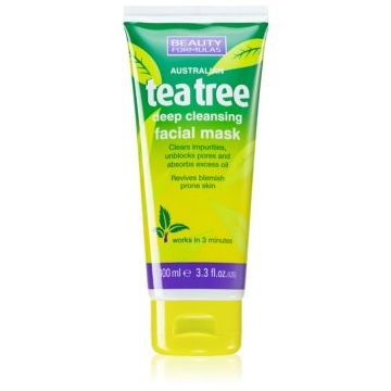 Beauty Formulas Tea Tree masca pentru curatare profunda