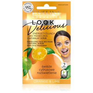 Eveline Cosmetics Look Delicious Orange & Lime masca de hidratare si luminozitate cu efect exfoliant