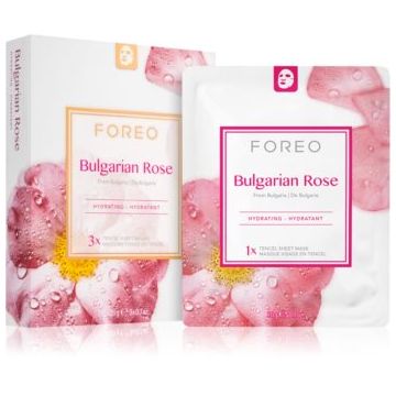 FOREO Farm to Face Sheet Mask Bulgarian Rose mască textilă hidratantă