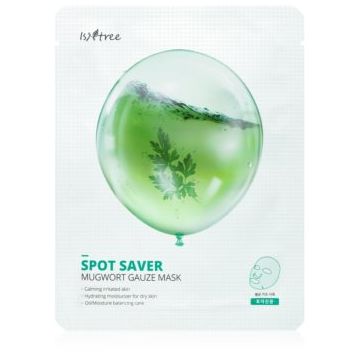 Isntree Real Mugwort mască textilă calmantă pentru piele sensibila si iritabila