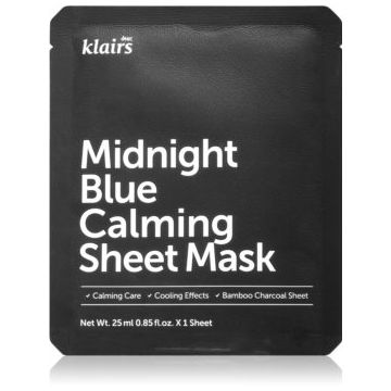 Klairs Midnight Blue Calming Sheet Mask mască textilă calmantă Klairs Midnight Blue Calming Sheet Mask mască textilă calmantă