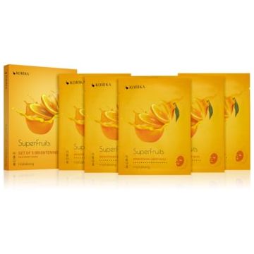 KORIKA SuperFruits Hallabong - Set of 5 Brightening Face Sheet Masks set de măști de față la un preț mai avantajos pentru o piele mai luminoasa Hallabong