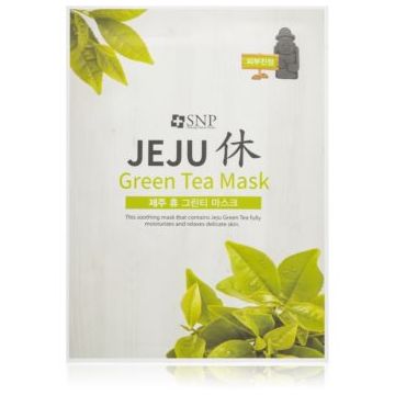 SNP Jeju Green Tea mască textilă hidratantă cu efect calmant