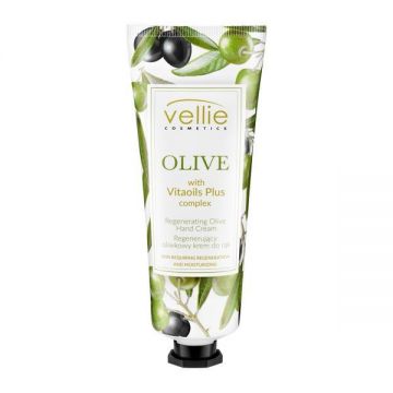 Crema de maini regeneratoare cu ulei de masline, Vellie, 75 ml Crema de maini regeneratoare cu ulei de masline, Vellie, 75 ml