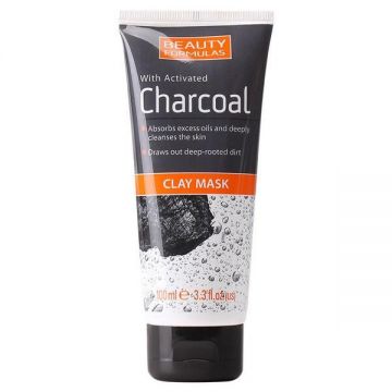 Masca faciala cu carbune activ si argila,100 ml Beauty Formulas Clay Mask,