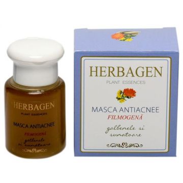 Masca Filmogena cu Extracte de Galbenele si Sunatoare pentru Tenul Acneic Herbagen, 60 ml