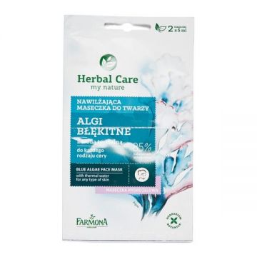 Masca Hidratanta cu Alge Albastre - Farmona Herbal Care Blue Algae Face Mask, 2 x 5 ml