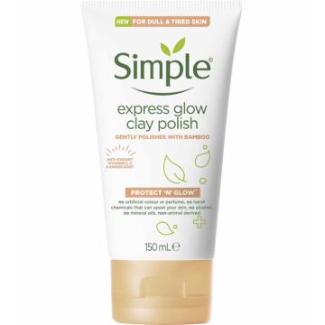 Argila pentru curatarea tenului sensibil Simple Protect N Glow, cu extract de bambus, radacina de ghimbir si vitamine, 150 ml Argila pentru curatarea tenului sensibil Simple Protect N Glow, cu extract de bambus, radacina de ghimbir si vitamine, 150 ml