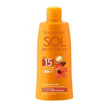Lapte protectie solara, cu ulei de Hibiscus si Argan, SPF 15