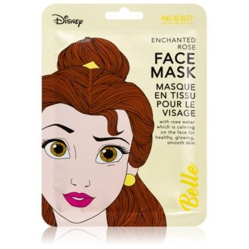 Mad Beauty Disney Princess Belle mască textilă calmantă cu extracte de trandafiri salbatici
