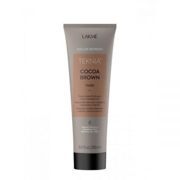 Masca coloranta pentru par castaniu, Lakme Teknia Refresh, Cocoa Brown Treatment, 250ml