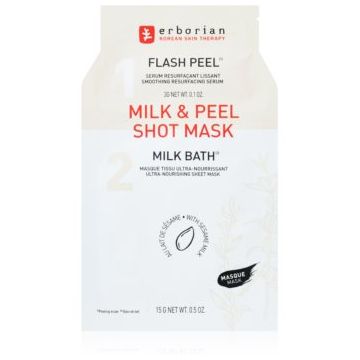 Erborian Milk & Peel mască textilă pentru netezire cu efect de nutritiv