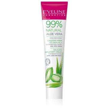 Eveline Cosmetics 99% Natural Aloe Vera crema calmanta pentru indepartarea parului linia inghinala si axile