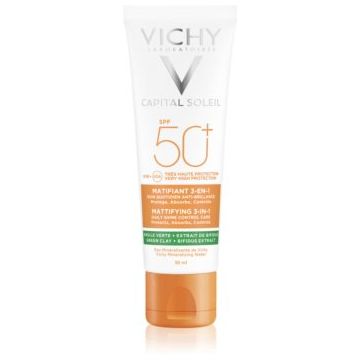 Vichy Capital Soleil Mattifying 3-in-1 crema pentru fata, protectoare si matifianta SPF 50+