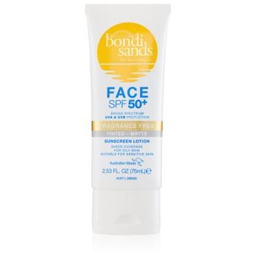 Bondi Sands SPF 50+ Face Fragrance Free crema de fata cu efect de protectie pentru un aspect mat