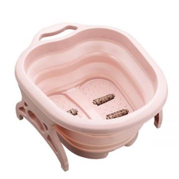 Cadita cu hidromasaj pentru picioare pliabila - Roz