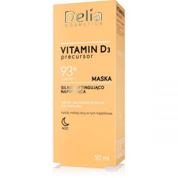 Masca de Noapte cu Efect de Lifting pentru Fata cu Vitamina C, Delia Cosmetics, 50 ml
