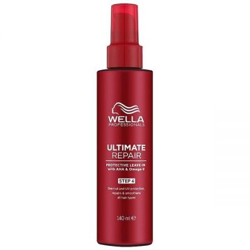 Crema Fara Clatire de Reparare si Protectie cu AHA & Omega 9 pentru Par Deteriorat Pasul 4 - Wella Professionals Ultimate Repair Protective Leave-In, 140 ml