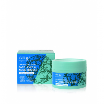 Crema spuma cu spirulina pentru fata, ochi si decolteu, Kilig Nature, 60 ml Crema spuma cu spirulina pentru fata, ochi si decolteu, Kilig Nature, 60 ml