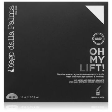 Diego dalla Palma Oh My Lift! Fresh Look Mask Eye Contour&Forehead mască textilă pentru contururile faciale, cu efect de fermitate Diego dalla Palma Oh My Lift! Fresh Look Mask Eye Contour&Forehead mască textilă pentru contururile faciale, cu efect de fermitate