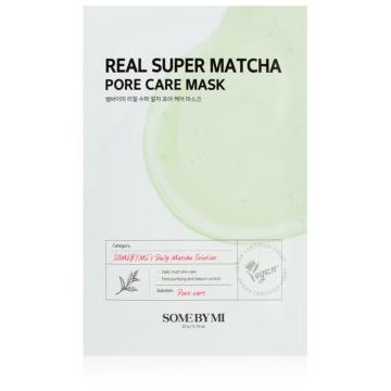 Some By Mi Clinical Solution Super Matcha Pore Care Mask mască textilă de îngrijire pentru a improspata porii si pielea cu aspect obosit