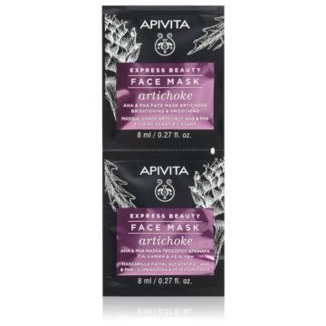 Apivita Express Beauty Brightening Face Mask Artichoke masca pentru hidratare intensa Cu AHA Acizi