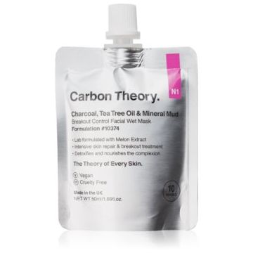 Carbon Theory Charcoal, Tea Tree Oil & Mineral Mud Masca regeneratoare pentru ten acneic