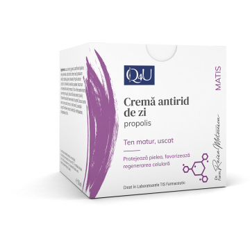 Crema antirid de zi cu propolis Q4U, 50ml, Tis Farmaceutic Crema antirid de zi cu propolis Q4U, 50ml, Tis Farmaceutic