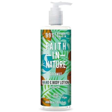Lotiune vegana pentru corp si maini cu cocos, 400ml, Faith in Nature Lotiune vegana pentru corp si maini cu cocos, 400ml, Faith in Nature
