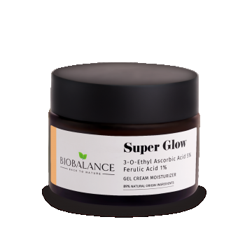 Crema gel hidratanta cu 3-O-Ethyl Acid Ascorbic 5% si Acid Ferulic 1% Super Glow, 50ml, Bio Balance