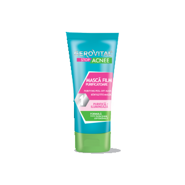 Mască Film Purifiantă Pentru Ten Mixt, Gras, Acneic, Gerovital Stop Acnee, 100 Ml
