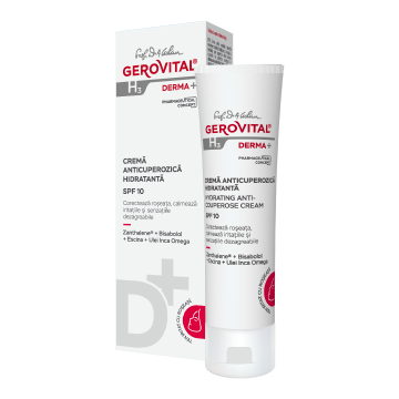 Crema anticuperozica hidratanta SPF10 H3 Derma+, 50 ml, Gerovital