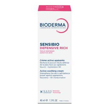 Crema calmanta Sensibio Defensive Rich, 40 ml, Bioderma