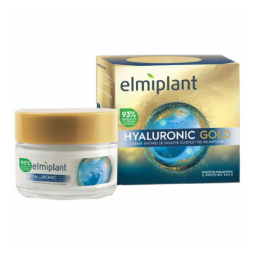Crema de noapte Hyaluronic Gold, 50ml, Elmiplant