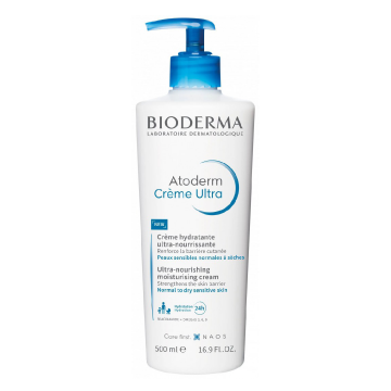 Crema hidratanta neparfumata pentru fata si corp Atoderm Ultra, 500 ml, Bioderma