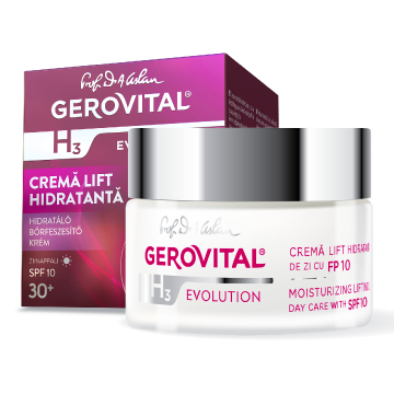 Crema Lift Hidratanta de zi, H3 Evolution, SPF10,  50 ml, Gerovital