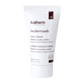 Crema pentru piele sensibila, antiroseata si scuame, Ivadermaseb, 40ml, Ivatherm