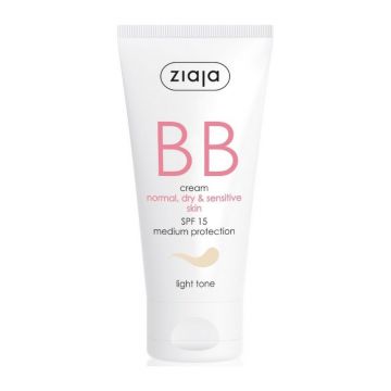 Crema BB cu SPF15 nuanta light pentru ten gras si mixt, 50 ml, Ziaja
