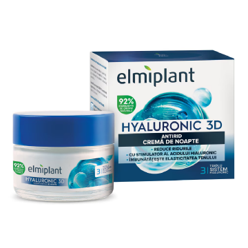 Crema antirid de noapte Hyaluronic 3D, 50 ml, Elmiplant