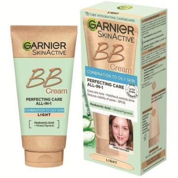Crema BB cu SPF 25 pentru ten gras Skin Active, Light, Garnier, 50 ml