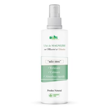 Ulei de Magneziu cu Musetel si Vanilie Adio Stres, 200 ml Bios Mineral Plant