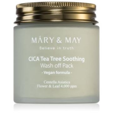MARY & MAY Cica Tea Tree Soothing Masca de curatare cu minerale si argila pentru netezirea pielii