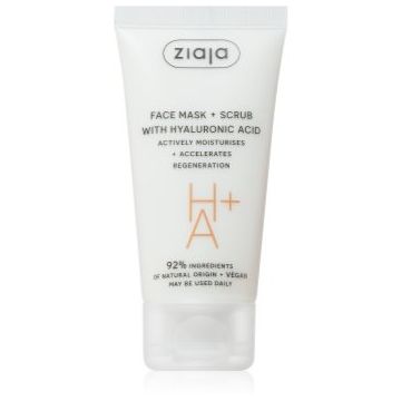 Ziaja Face Mask + Scrub with Hyaluronic Acid masca exfolianta