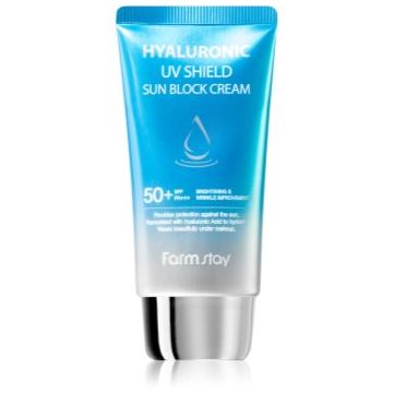 Farmstay Hyaluronic UV Shield Sun Block Cream crema protectoare pentru fata cu acid hialuronic