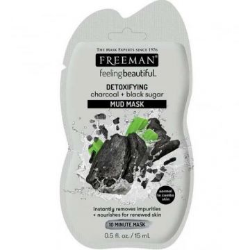 Masca detoxifianta cu carbune si zahar negru FREEMAN, 15 ml