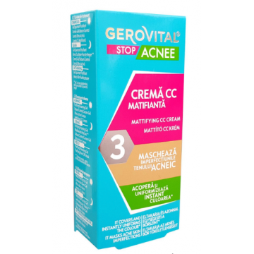Crema CC matifianta Stop Acnee, 30ml, Gerovital