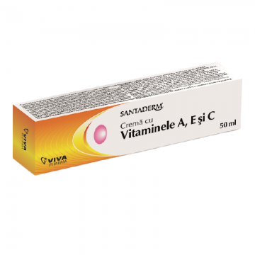 Crema cu vitaminele A, E si C Santaderm, 50 ml, Viva Pharma